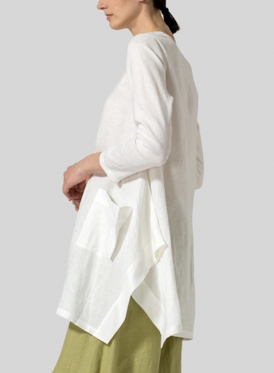 Linen Long Sleeve Poncho Top