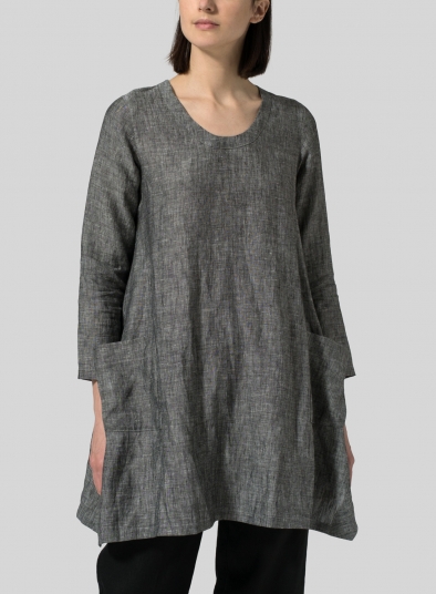 Linen Long Sleeve Poncho Top