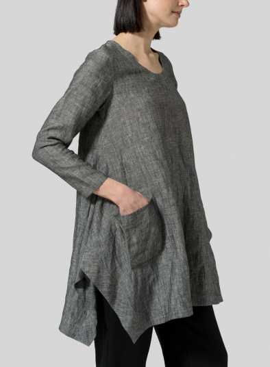 Linen Long Sleeve Poncho Top