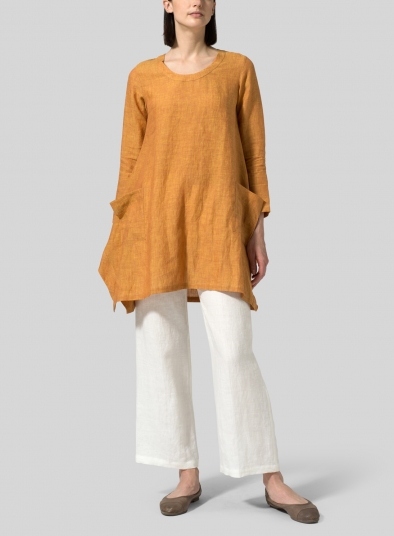 Linen Long Sleeve Poncho Top