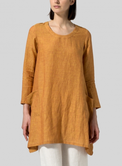 Linen Long Sleeve Poncho Top