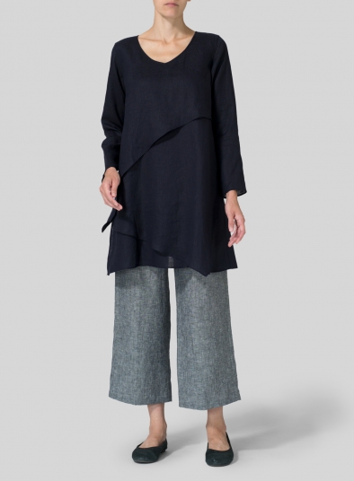 Linen Layering V-neck Tunic