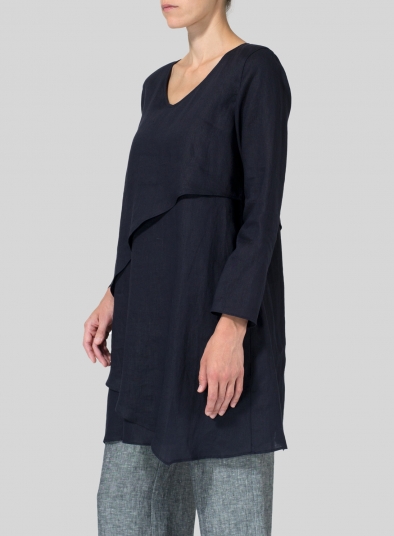 Linen Layering V-neck Tunic