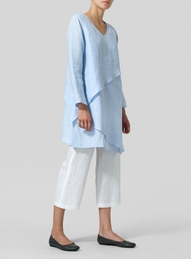 Linen Layering V-neck Tunic