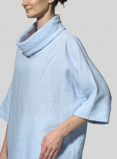 Linen Cowl Neck Top