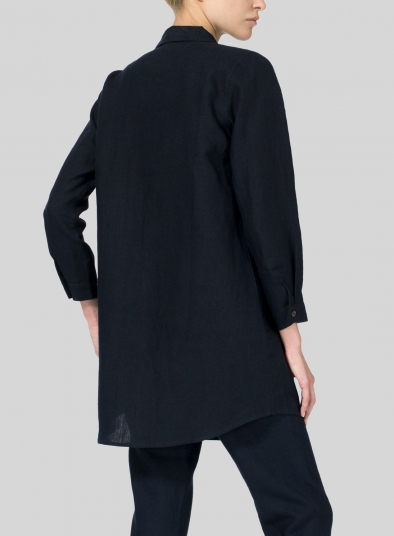 Heavy Linen Contrast Collar Shirt Jacket