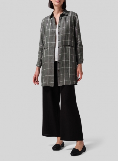 Linen Contrast Collar Shirt Jacket