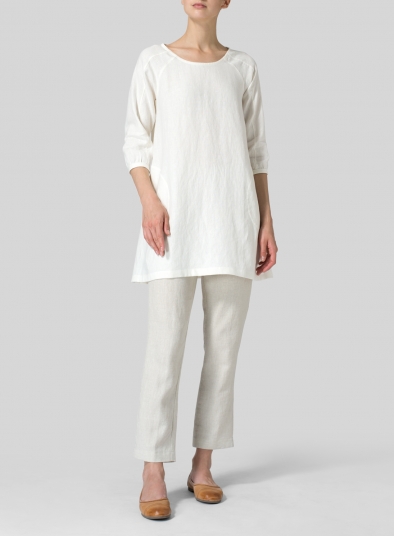 Linen Elbow Sleeve Tunic