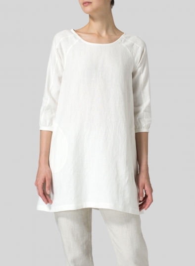 Linen Elbow Sleeve Tunic