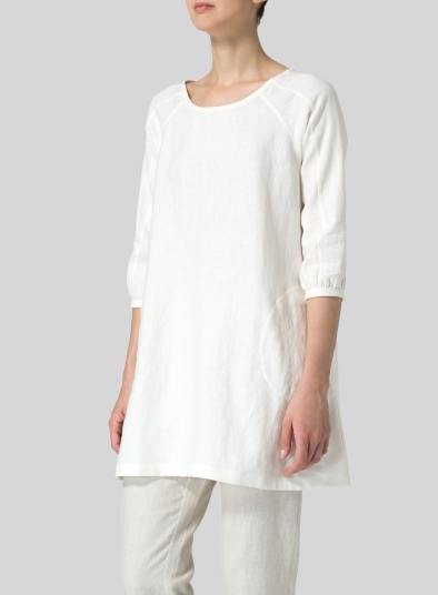 Linen Elbow Sleeve Tunic