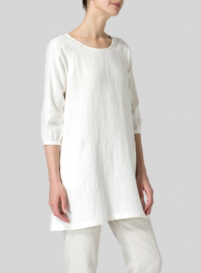 Linen Elbow Sleeve Tunic