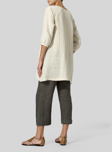 Linen Elbow Sleeve Tunic