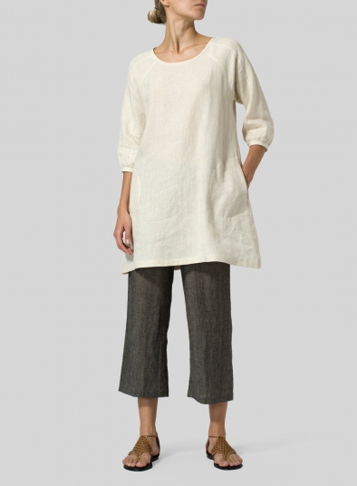 Linen Elbow Sleeve Tunic