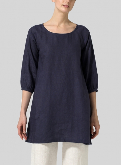 Linen Elbow Sleeve Tunic