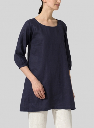 Linen Elbow Sleeve Tunic