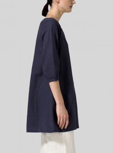 Linen Elbow Sleeve Tunic