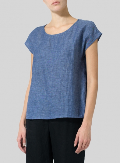 Linen Short Dolman Sleeve Top