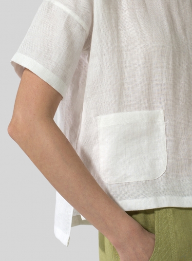 Linen Half Sleeve Top
