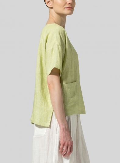 Lightweight Linen Half Sleeve Top