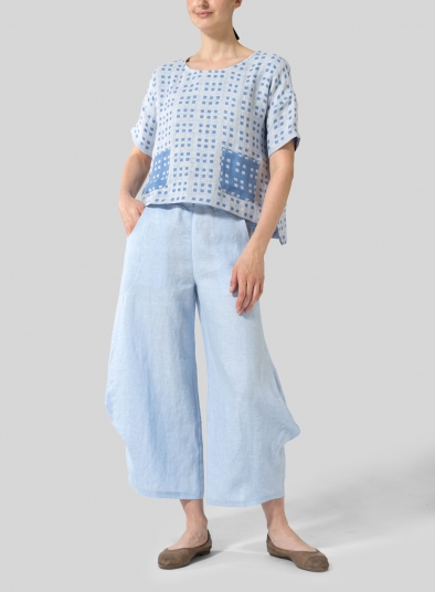 Layered Linen Half Sleeve Top