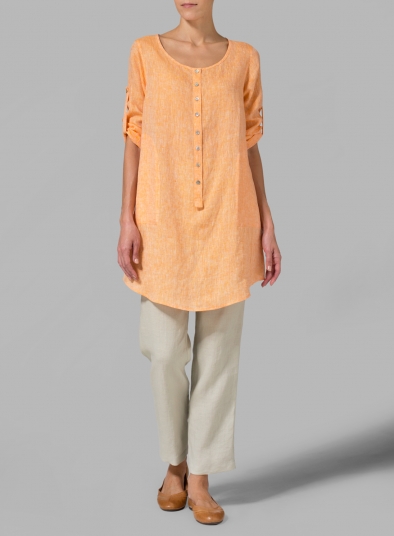 long linen tops uk