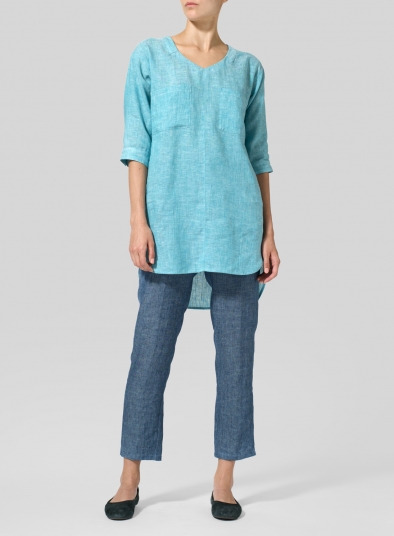 Linen Drop-shoulder Tunics