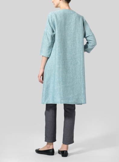 Linen Half-sleeve Monk Dress