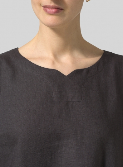 Linen Half-sleeve Monk Dress