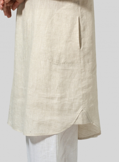 Linen Split Neck Long Tunics