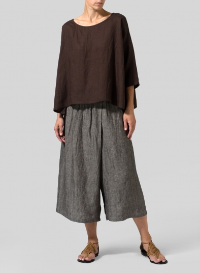 Linen Dropped Shoulder Long Top