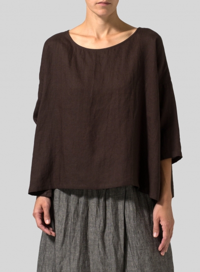 Linen Dropped Shoulder Long Top