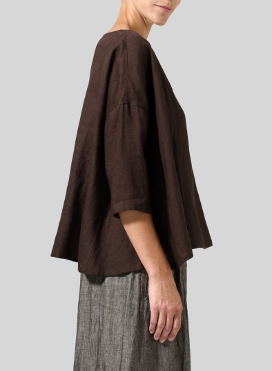 Linen Dropped Shoulder Long Top