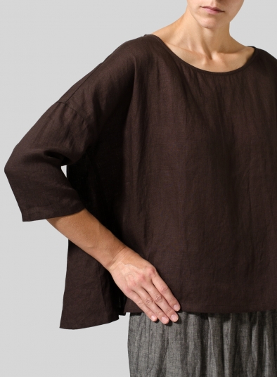 Linen Dropped Shoulder Long Top