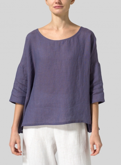 Linen Dropped Shoulder Long Top