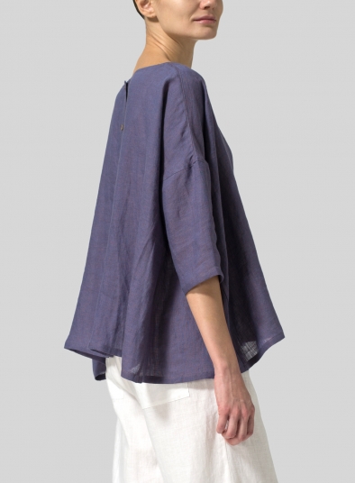 Linen Dropped Shoulder Long Top