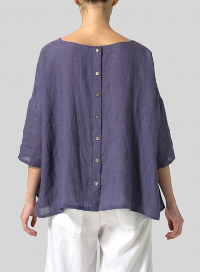 Linen Dropped Shoulder Long Top