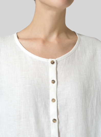 Linen Wide S/Sleeve Blouse