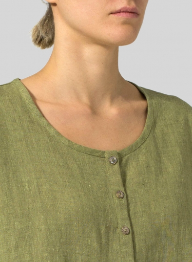 Linen Wide S/Sleeve Blouse