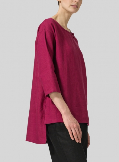 Linen Scoop Neck Tunic