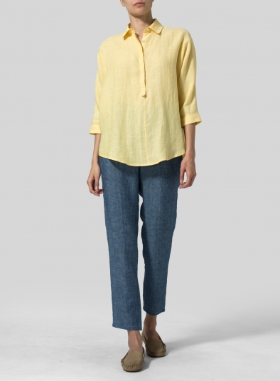 Linen Half-Button Tunic
