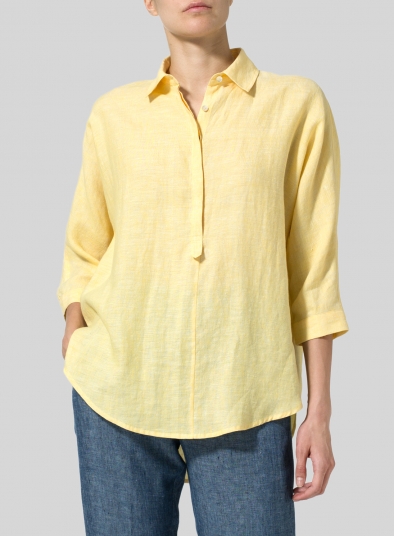 Linen Half-Button Tunic