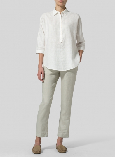 Linen Half-Button Tunic