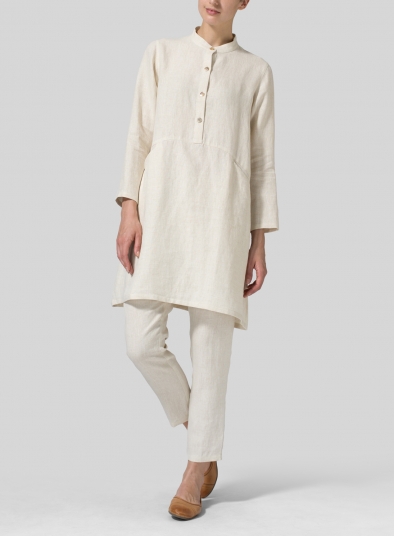 Linen Long Sleeve A-Line Tunic