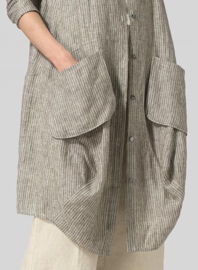 Linen Long Blouse Dress