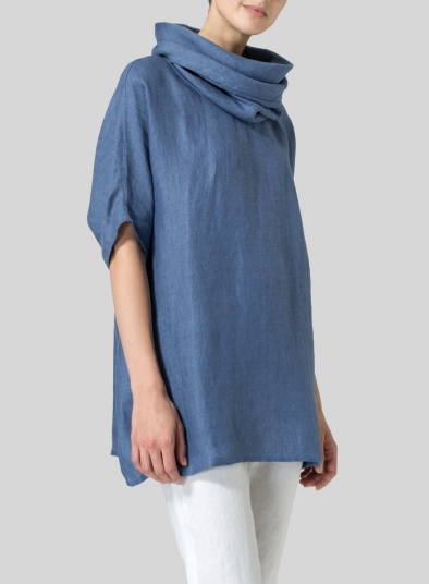 Weave Linen Turtleneck Tunic