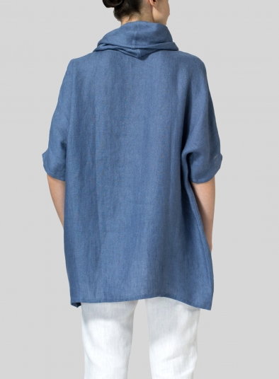 Weave Linen Turtleneck Tunic