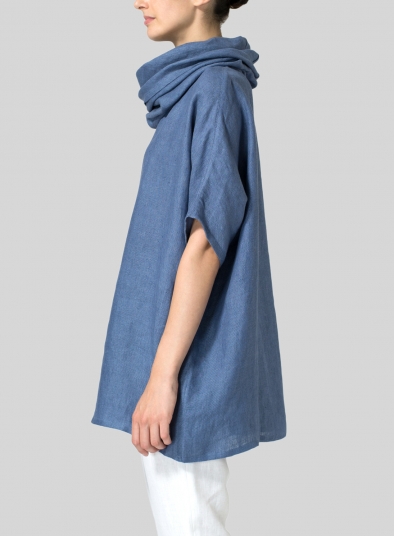 Weave Linen Turtleneck Tunic