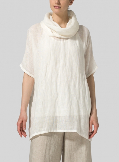 Lightweight Linen Turtleneck Tunic