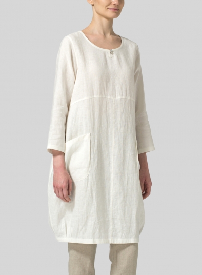 Linen Button Loop Balloon Tunic