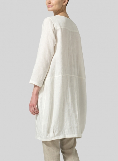 Linen Button Loop Balloon Tunic